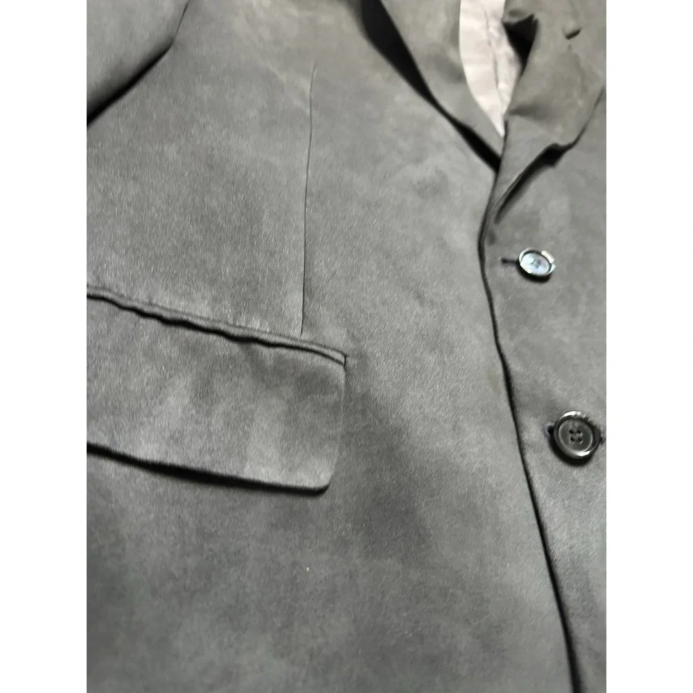 Chaps Ralph Lauren Blazer Mens 42S Grey Faux Suede Sport Jacket‎ Microfiber